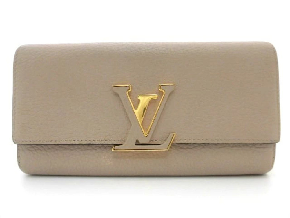 LOUIS VUITTON Portefeuille Capucines Long Wallet Taurillon Leather Galet